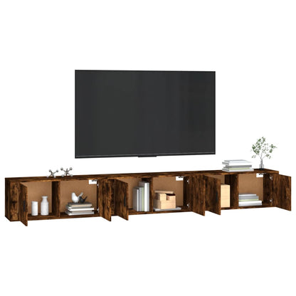 Nástěnné Tv Skříňky 3 Ks Kouřový Dub 100 X 34,5 X 40 Cm