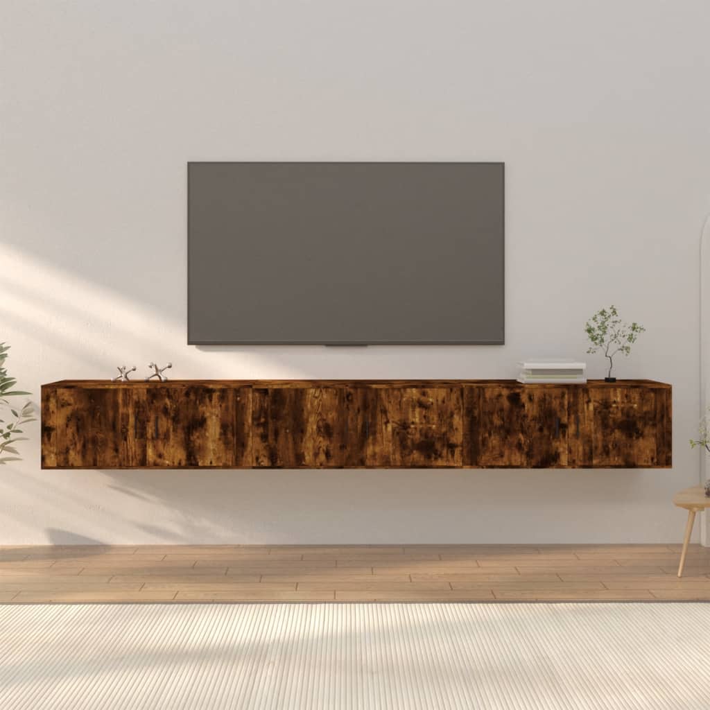 Nástěnné Tv Skříňky 3 Ks Kouřový Dub 100 X 34,5 X 40 Cm