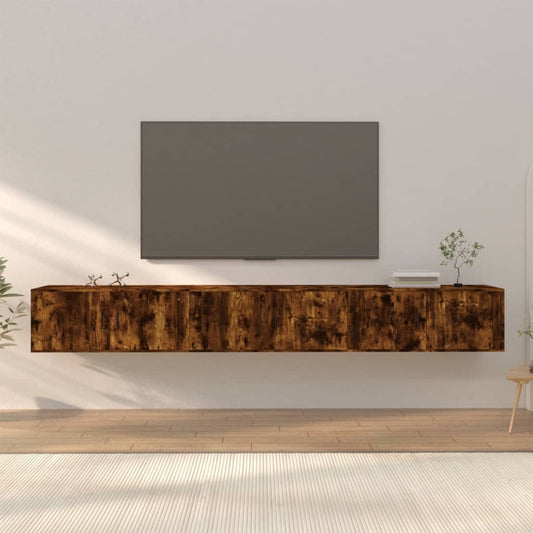 Nástěnné Tv Skříňky 3 Ks Kouřový Dub 100 X 34,5 X 40 Cm