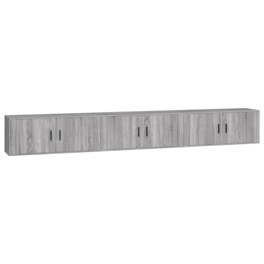 Nástěnné Tv Skříňky 3 Ks Šedé Sonoma 100 X 34,5 X 40 Cm