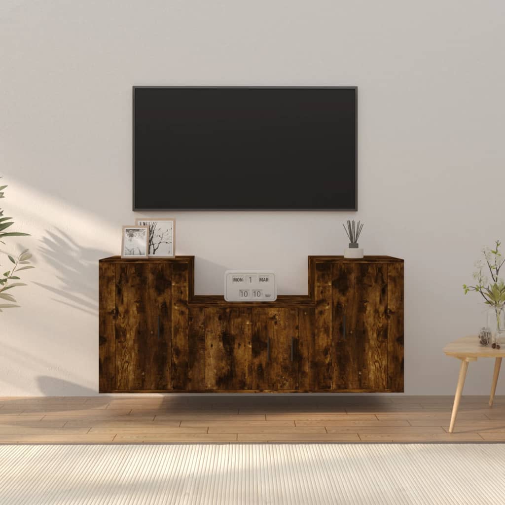 3Dílný Set Tv Skříněk Betonově Šedý Kompozitní Dřevo
