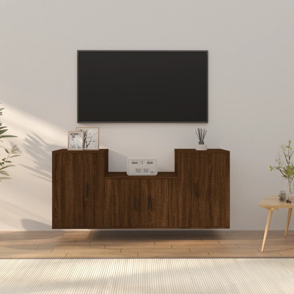 3Dílný Set Tv Skříněk Betonově Šedý Kompozitní Dřevo