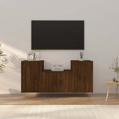 3Dílný Set Tv Skříněk Betonově Šedý Kompozitní Dřevo