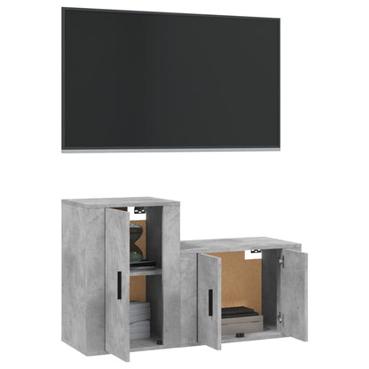 2Dílný Set Tv Skříněk Betonově Šedý Kompozitní Dřevo