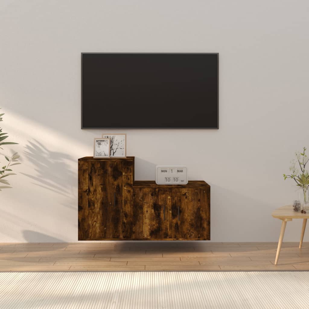 2Dílný Set Tv Skříněk Betonově Šedý Kompozitní Dřevo