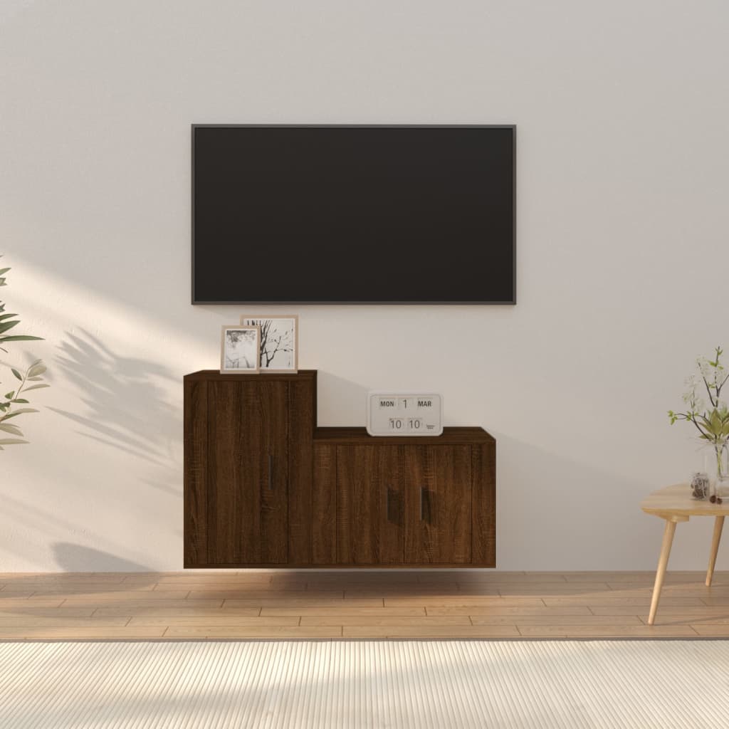 2Dílný Set Tv Skříněk Betonově Šedý Kompozitní Dřevo