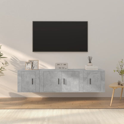3Dílný Set Tv Skříněk Betonově Šedý Kompozitní Dřevo