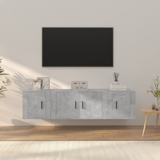 3Dílný Set Tv Skříněk Betonově Šedý Kompozitní Dřevo