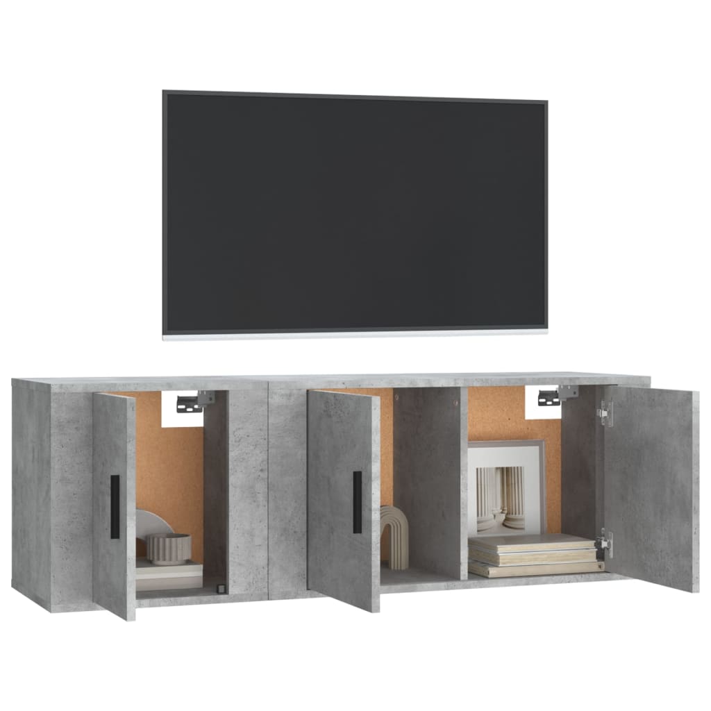 2Dílný Set Tv Skříněk Betonově Šedý Kompozitní Dřevo