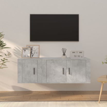 2Dílný Set Tv Skříněk Betonově Šedý Kompozitní Dřevo