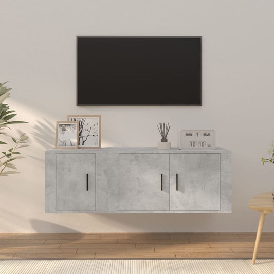 2Dílný Set Tv Skříněk Betonově Šedý Kompozitní Dřevo
