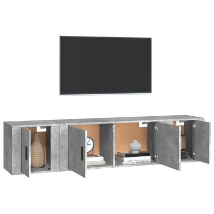3Dílný Set Tv Skříněk Betonově Šedý Kompozitní Dřevo