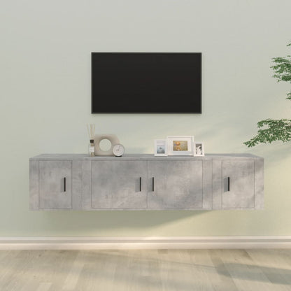3Dílný Set Tv Skříněk Betonově Šedý Kompozitní Dřevo