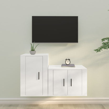 2Dílný Set Tv Skříněk Betonově Šedý Kompozitní Dřevo