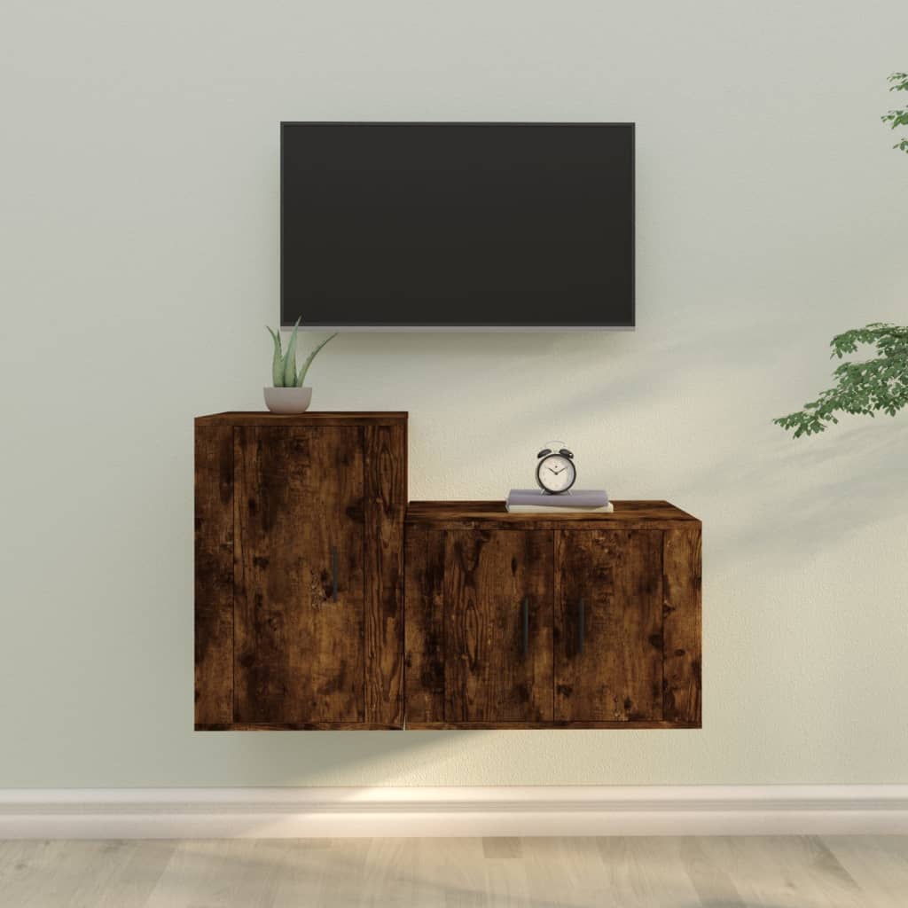 2Dílný Set Tv Skříněk Betonově Šedý Kompozitní Dřevo