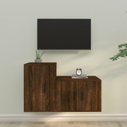 2Dílný Set Tv Skříněk Betonově Šedý Kompozitní Dřevo