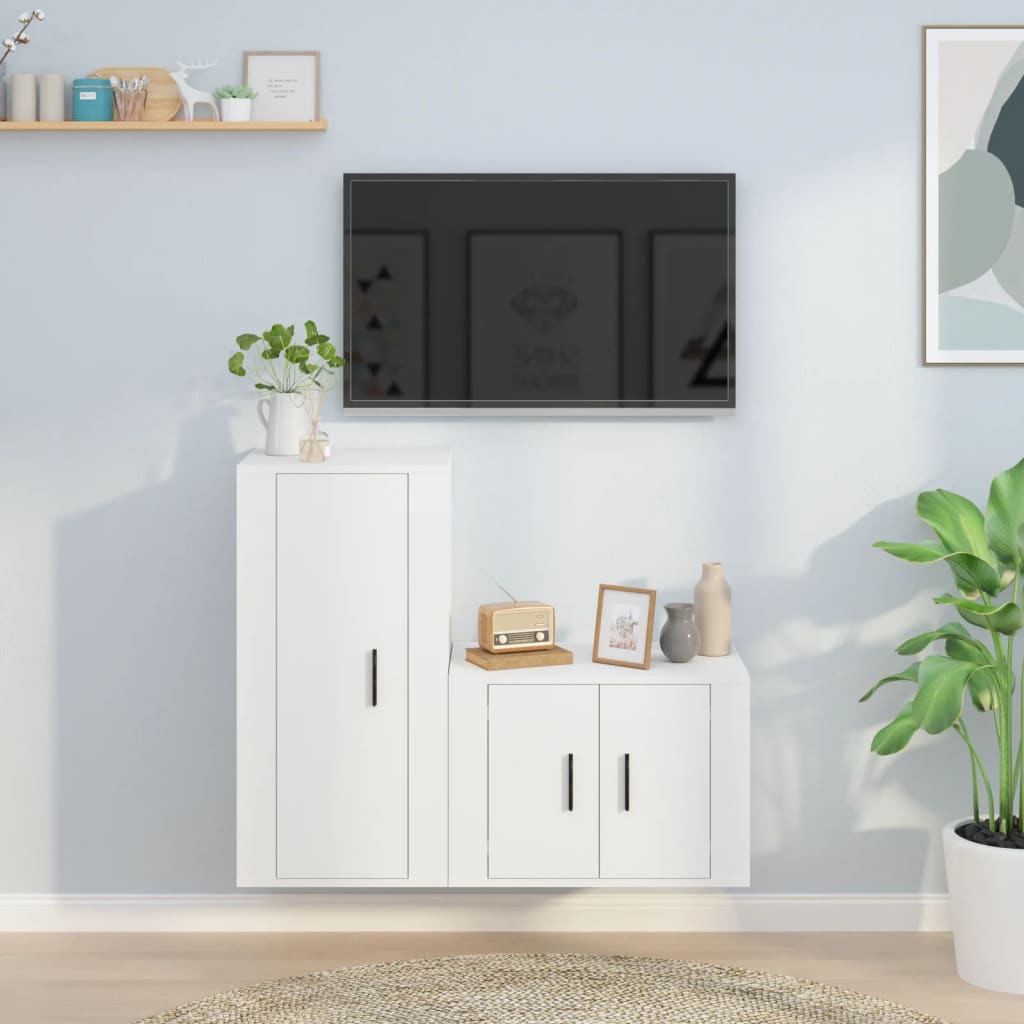 2Dílný Set Tv Skříněk Betonově Šedý Kompozitní Dřevo