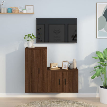 2Dílný Set Tv Skříněk Betonově Šedý Kompozitní Dřevo