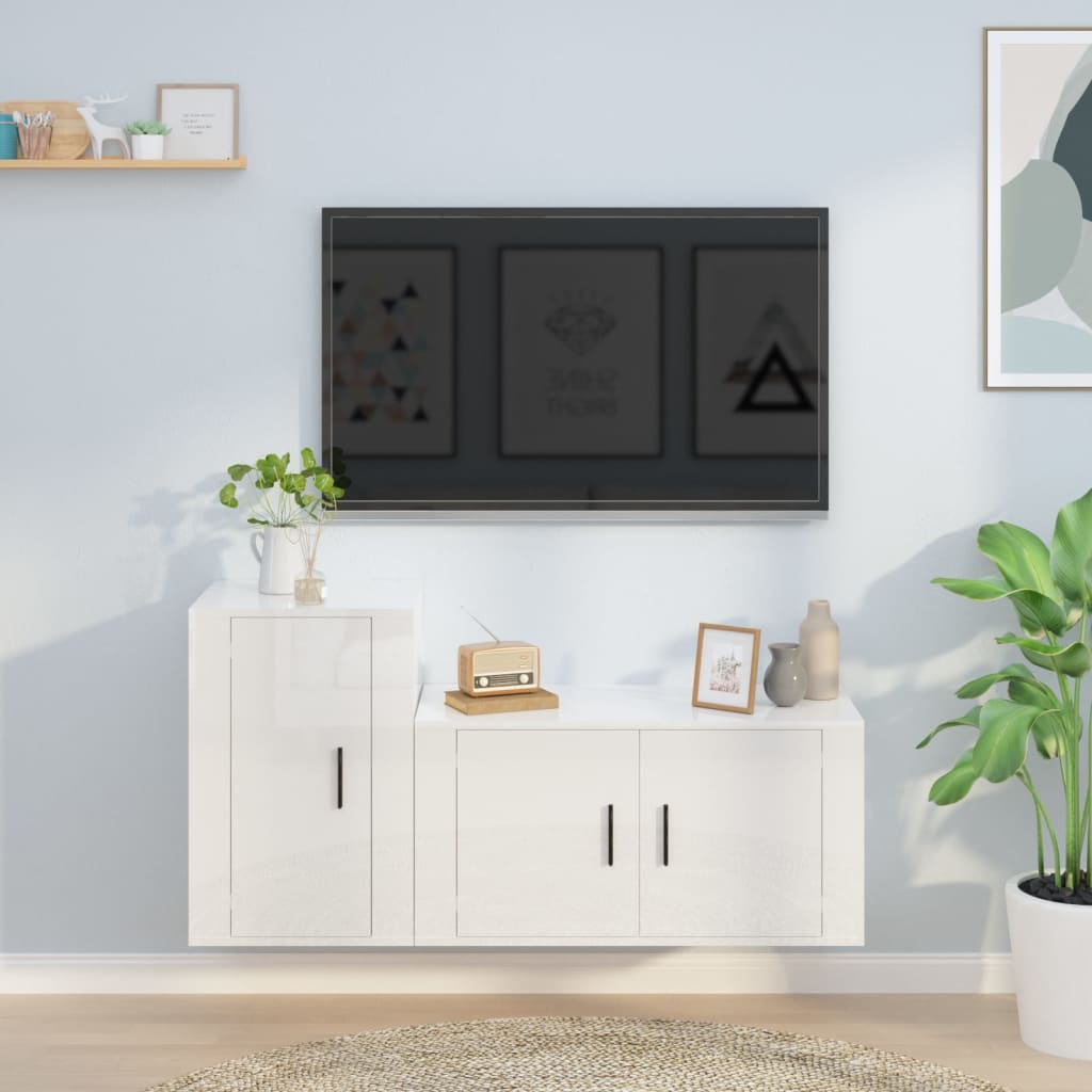2Dílný Set Tv Skříněk Betonově Šedý Kompozitní Dřevo