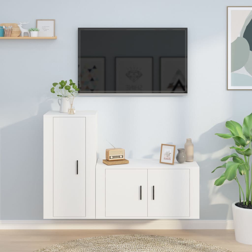 2Dílný Set Tv Skříněk Betonově Šedý Kompozitní Dřevo