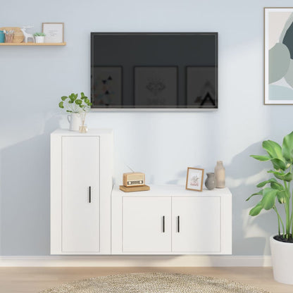 2Dílný Set Tv Skříněk Betonově Šedý Kompozitní Dřevo