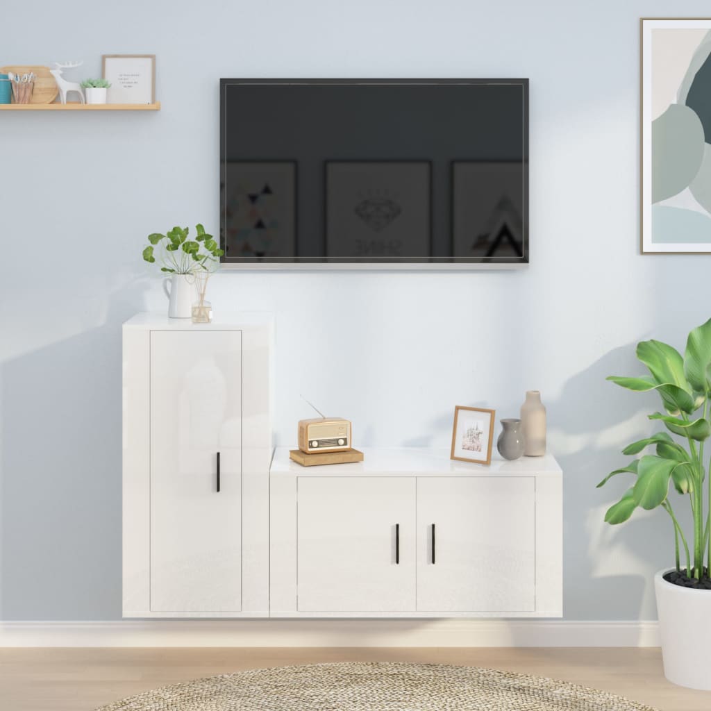 2Dílný Set Tv Skříněk Betonově Šedý Kompozitní Dřevo