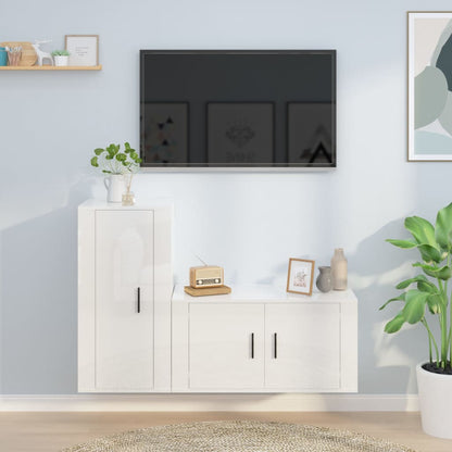 2Dílný Set Tv Skříněk Betonově Šedý Kompozitní Dřevo