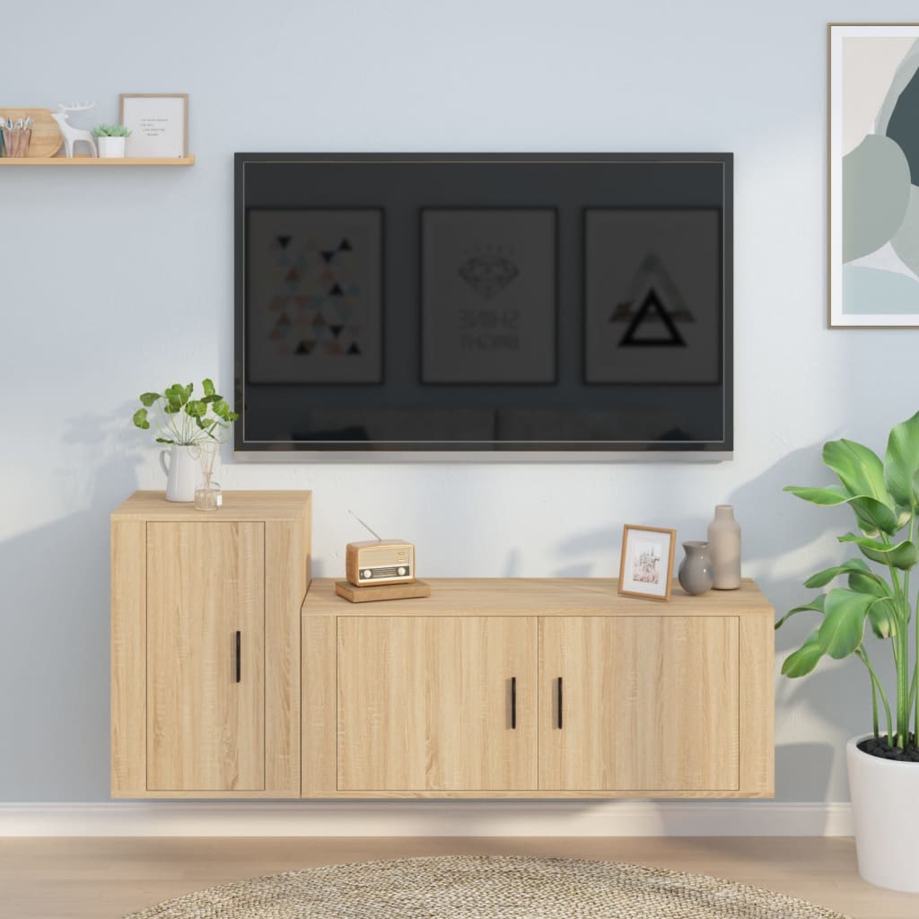 2Dílný Set Tv Skříněk Kompozitní Dřevo