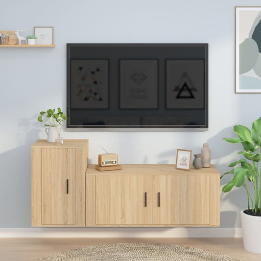 2Dílný Set Tv Skříněk Kompozitní Dřevo