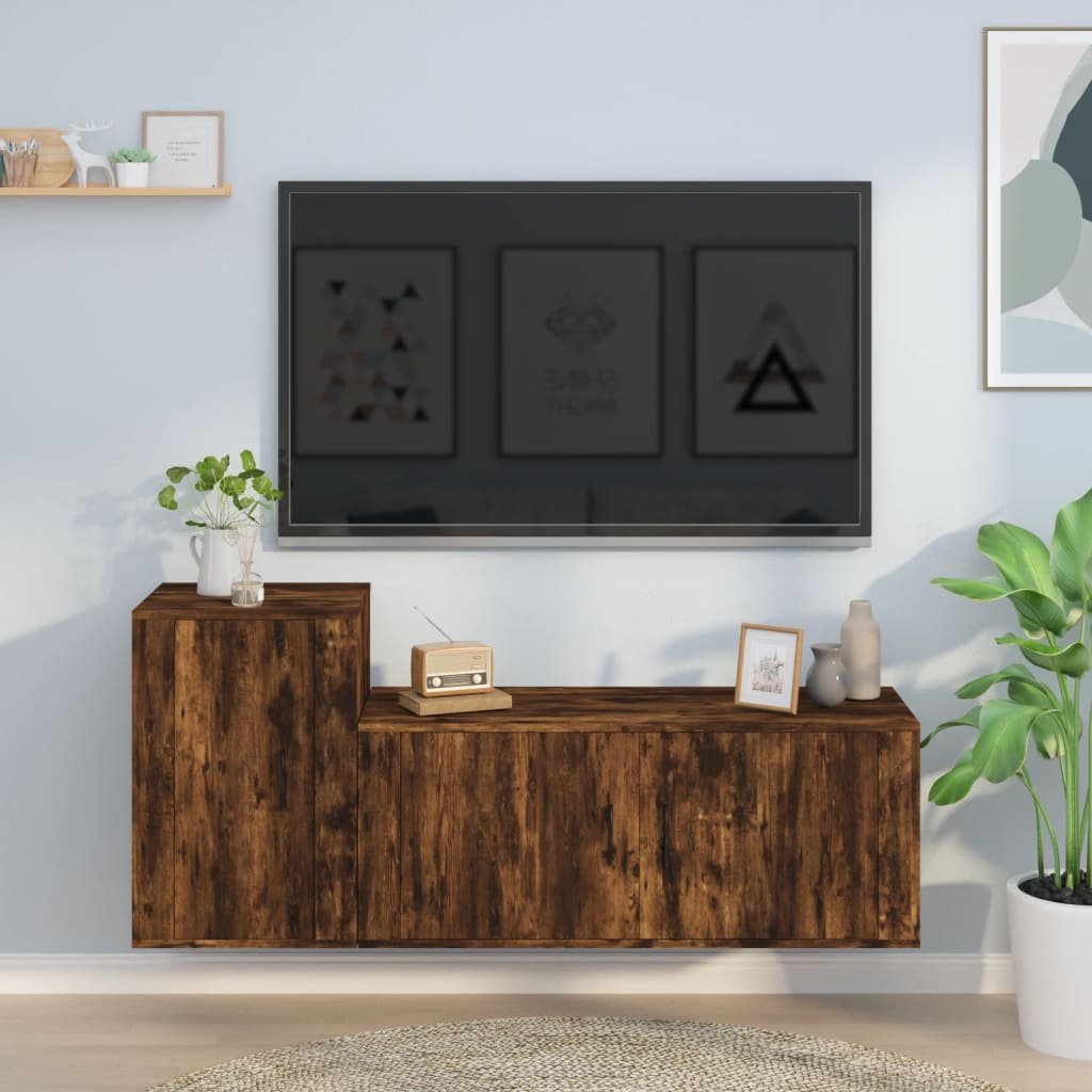 2Dílný Set Tv Skříněk Kompozitní Dřevo