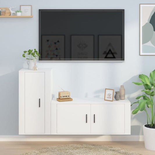 2Dílný Set Tv Skříněk Bílý Kompozitní Dřevo