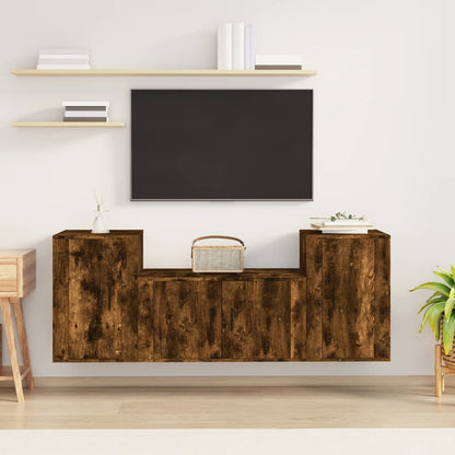 3Dílný Set Tv Skříněk Betonově Šedý Kompozitní Dřevo