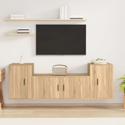3Dílný Set Tv Skříněk Bílý Kompozitní Dřevo