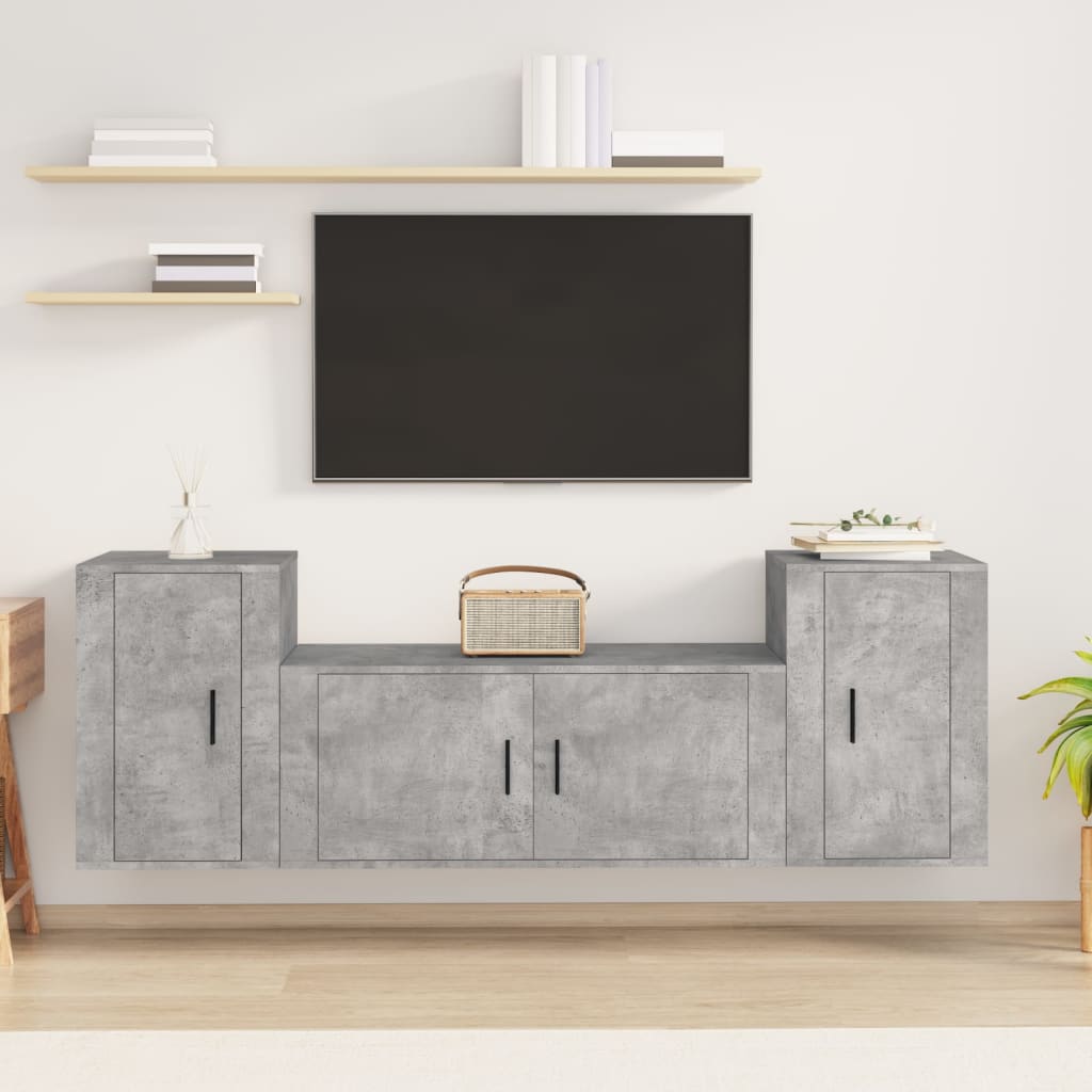 3Dílný Set Tv Skříněk Bílý Kompozitní Dřevo