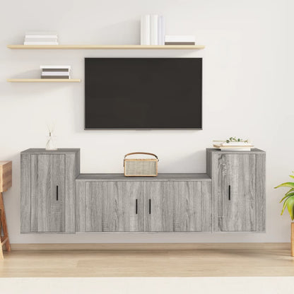 3Dílný Set Tv Skříněk Bílý Kompozitní Dřevo