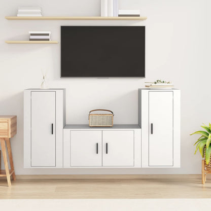 3Dílný Set Tv Skříněk Betonově Šedý Kompozitní Dřevo