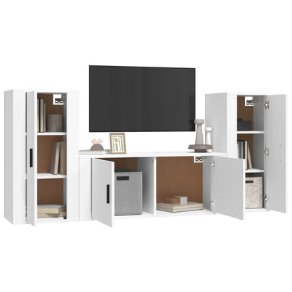 3Dílný Set Tv Skříněk Bílý Kompozitní Dřevo