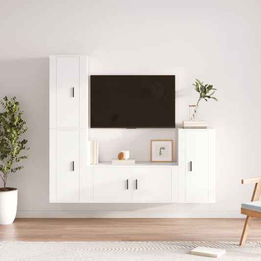 4Dílný Set Tv Skříněk Bílý Kompozitní Dřevo