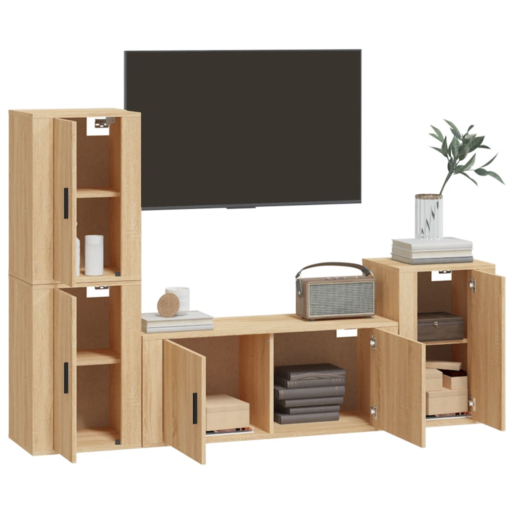 4Dílný Set Tv Skříněk Kompozitní Dřevo