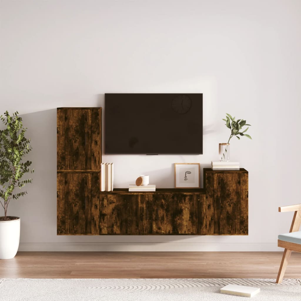 4Dílný Set Tv Skříněk Kompozitní Dřevo