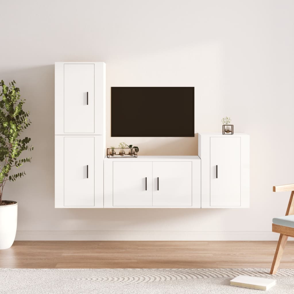 4Dílný Set Tv Skříněk Betonově Šedý Kompozitní Dřevo