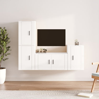 4Dílný Set Tv Skříněk Betonově Šedý Kompozitní Dřevo