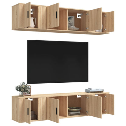 6Dílný Set Tv Skříněk Dub Sonoma Kompozitní Dřevo