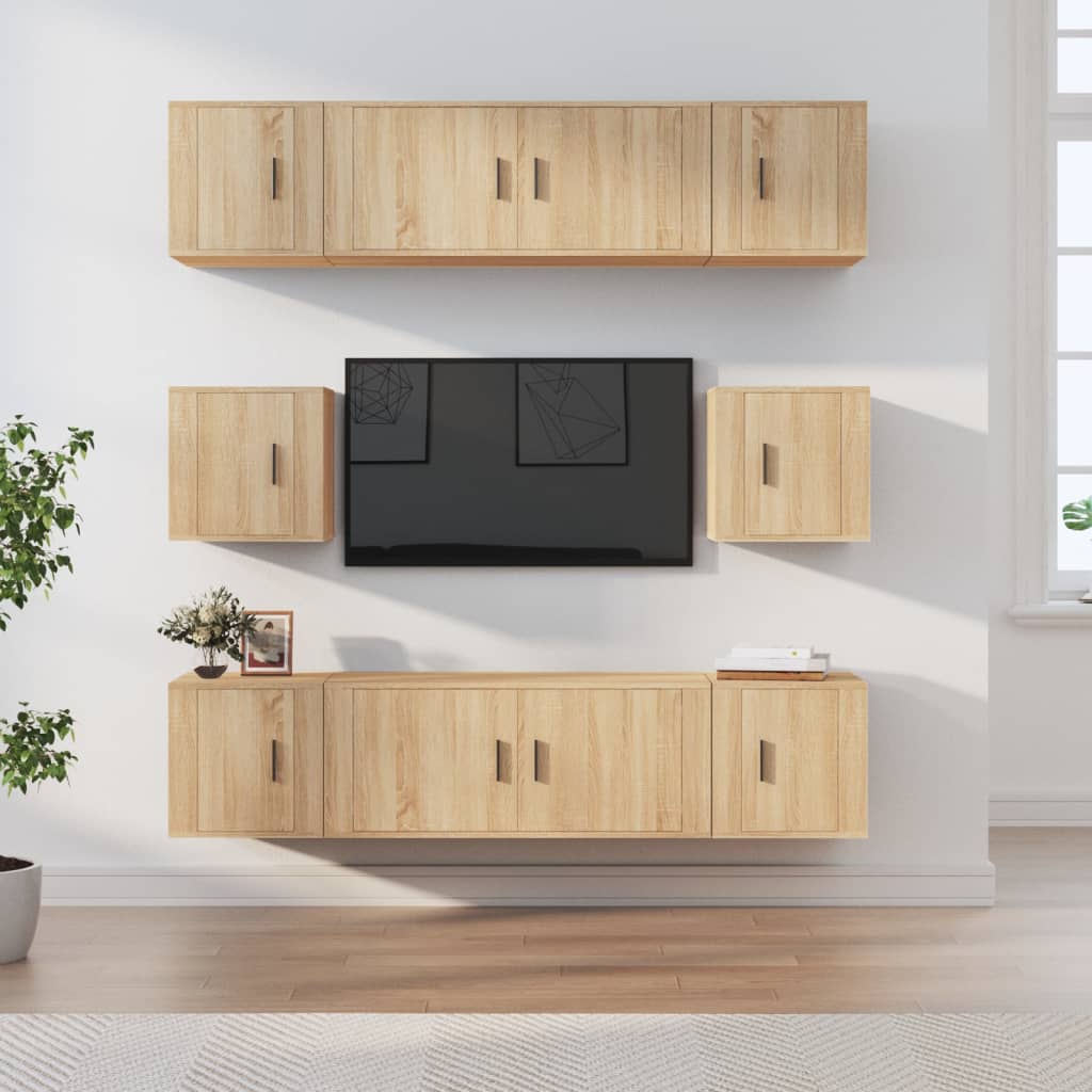 8Dílný Set Tv Skříněk Kompozitní Dřevo