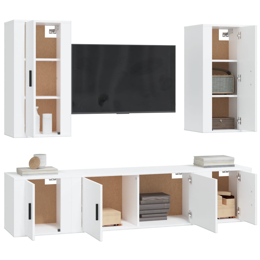5Dílný Set Tv Skříněk Bílý Kompozitní Dřevo