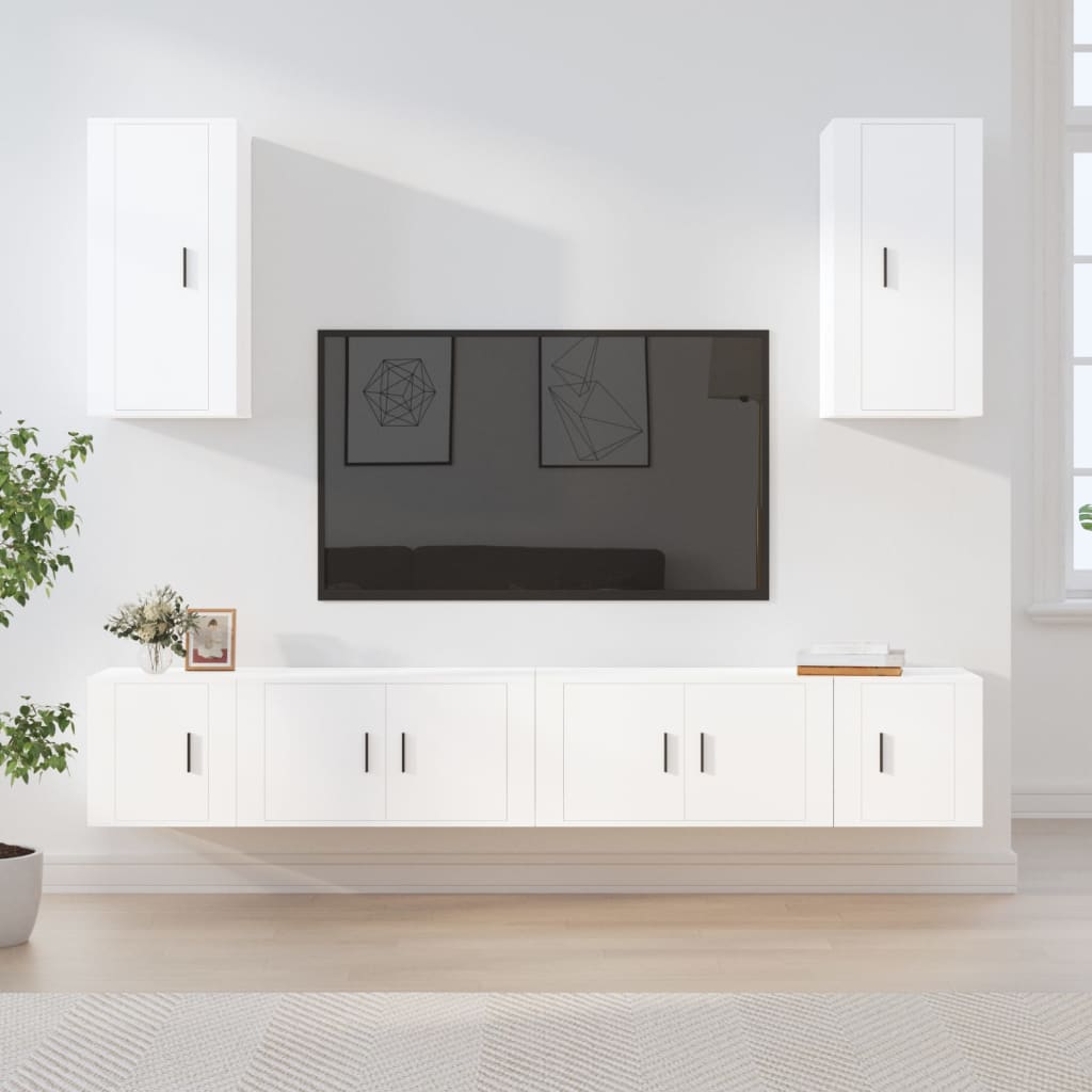 6Dílný Set Tv Skříněk Betonově Šedý Kompozitní Dřevo
