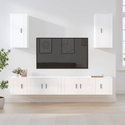 6Dílný Set Tv Skříněk Betonově Šedý Kompozitní Dřevo