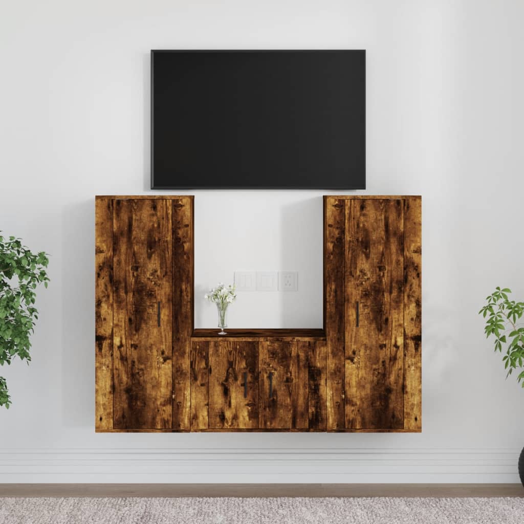 3Dílný Set Tv Skříněk Kompozitní Dřevo