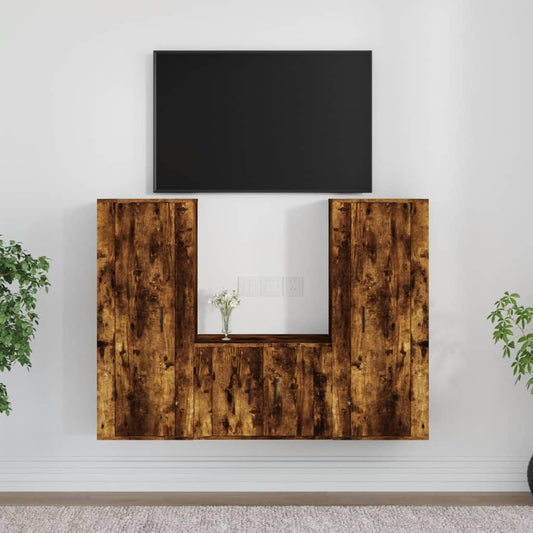 3Dílný Set Tv Skříněk Kompozitní Dřevo