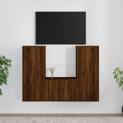 3Dílný Set Tv Skříněk Kompozitní Dřevo